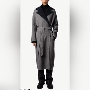 Zadig & Voltaire wool blend long coat Noir